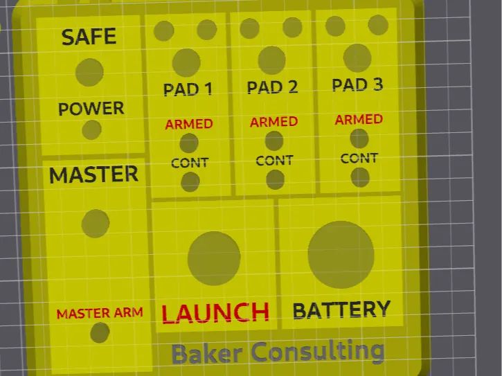Caixa de Lançamento de Foguetes Modelo (3 Pistas)