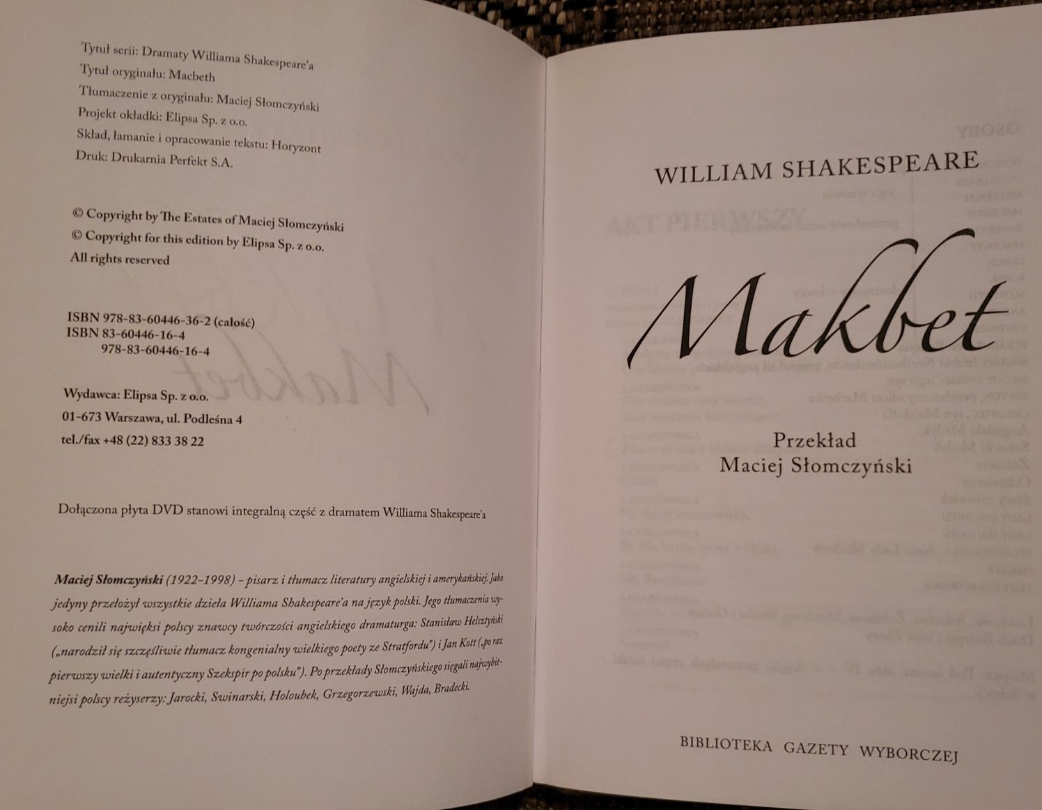 Kolekcja słuchowisk Williama Shakespeara. DVD i Książka.