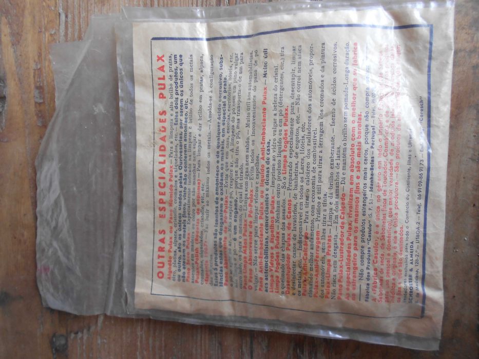 Curiosidade vintage pano antigo Pulax lustrador calçado