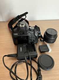 Canon EOS 2000D + mala + 2 baterias + 1 uma lente extra