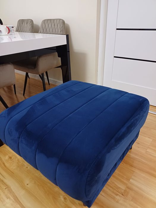 Pufa Duża Velvet Granatowa