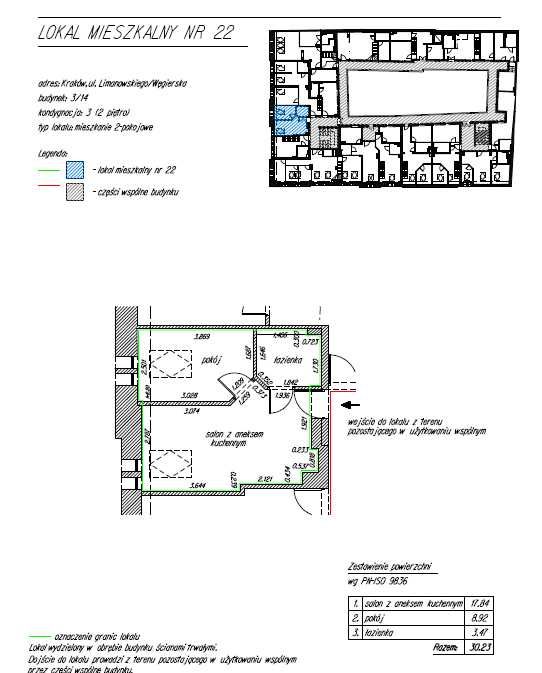 Mieszkanie 2 pokoje (Aneks z salonem + 1sypialnia) PROMOCJA