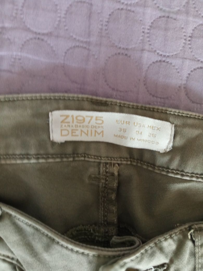 Spodnie damskie Zara Basic, khaki, roz 36