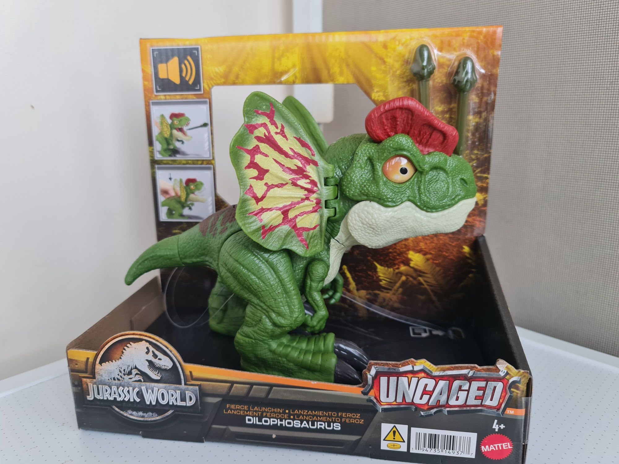 Фігурка Динозавр Ділофозавр Jurassic World Dilophosaurus Mattel