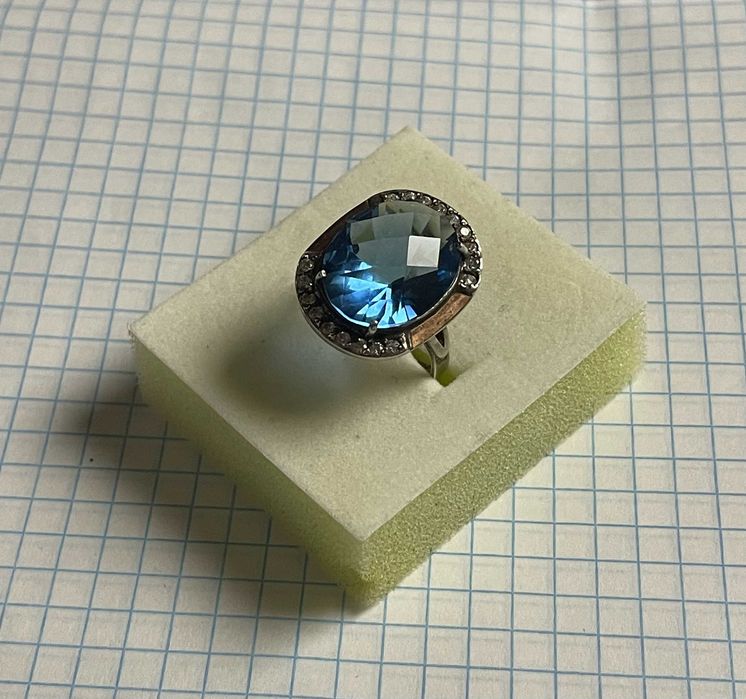 Серебряное кольцо 925 пробы и золото 375 пробы