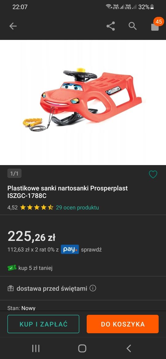 Skuter śnieżny,  sanki sterowane Zigi-Zet Control jak nowe