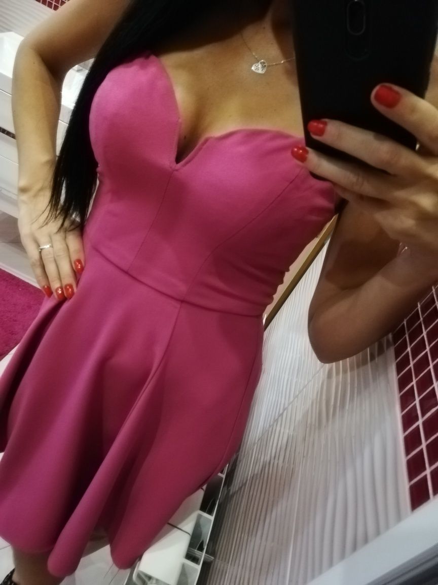Nowa sukienka 36 s H&M gorsetowa wesele poprawiny rozkloszowana pink