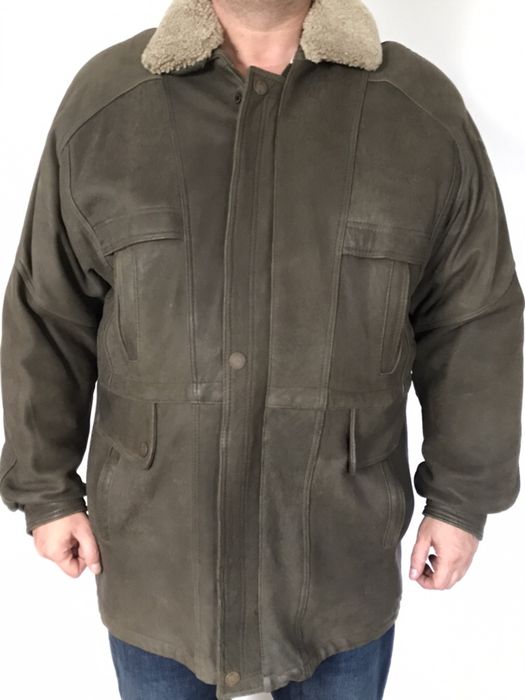 Skórzana męska kurtka na misiu
