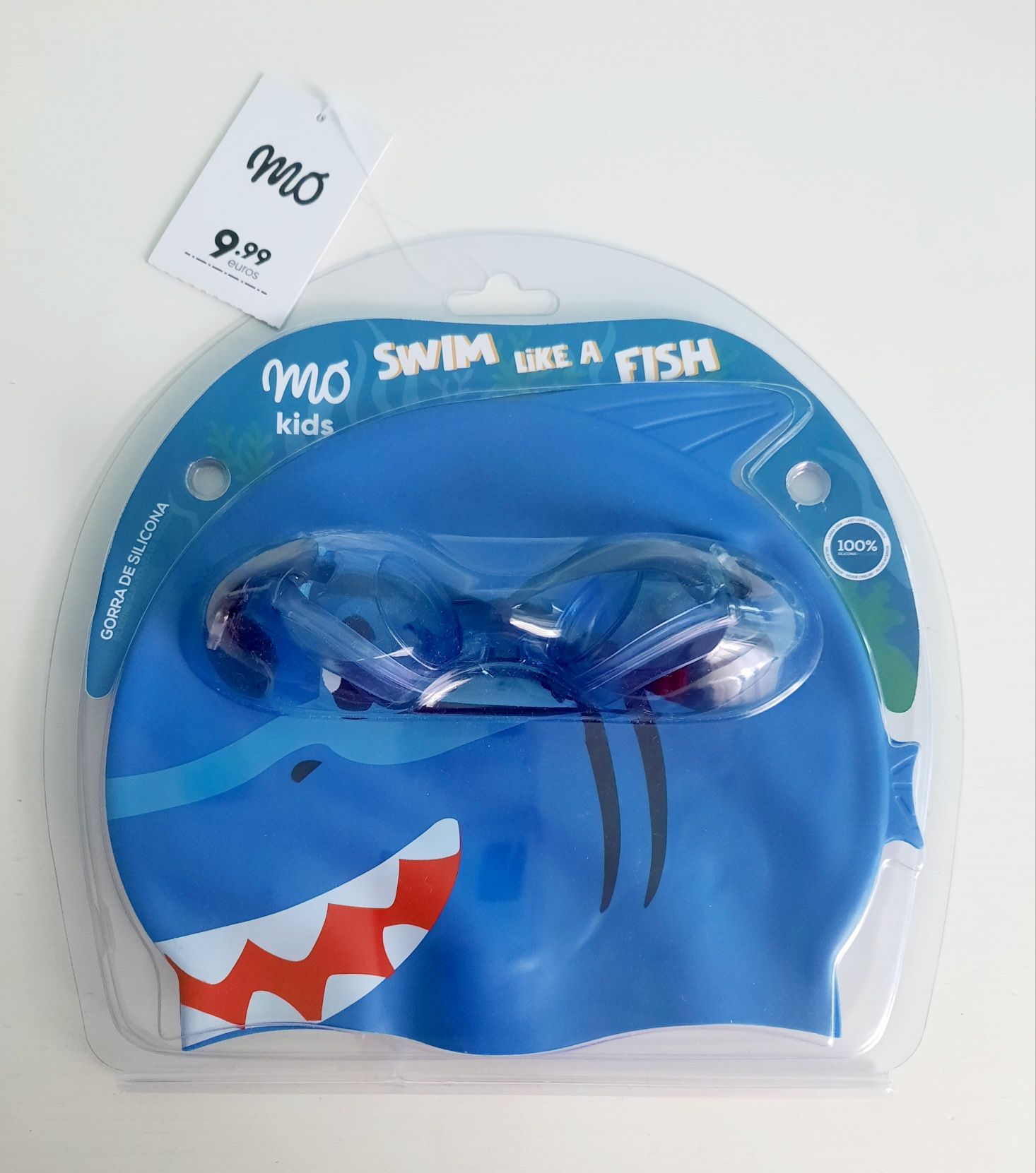 Kit de iniciação à natação: óculos e touca de silicone