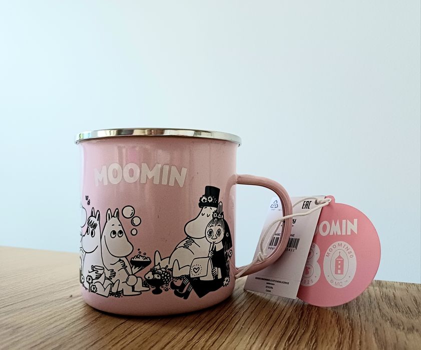 Kubek emaliowany z uchem Muminki 450ml - nowy