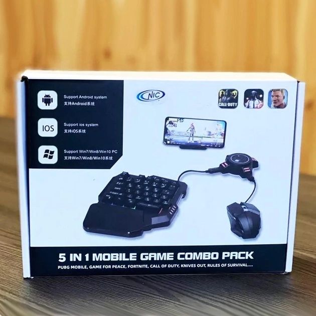 Ігровий набір для телефона 11в1 (Клавіатура/Миша/Хаб/Адаптер, Килимок)