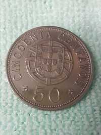 Moeda 50 Cincoenta Centavos Angola 1927