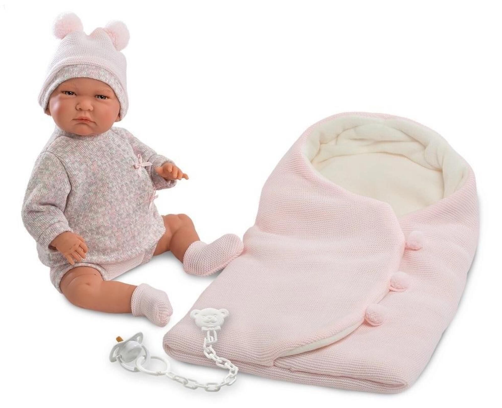 Lalka bobas w różowym beciku 42cm pudełko,
