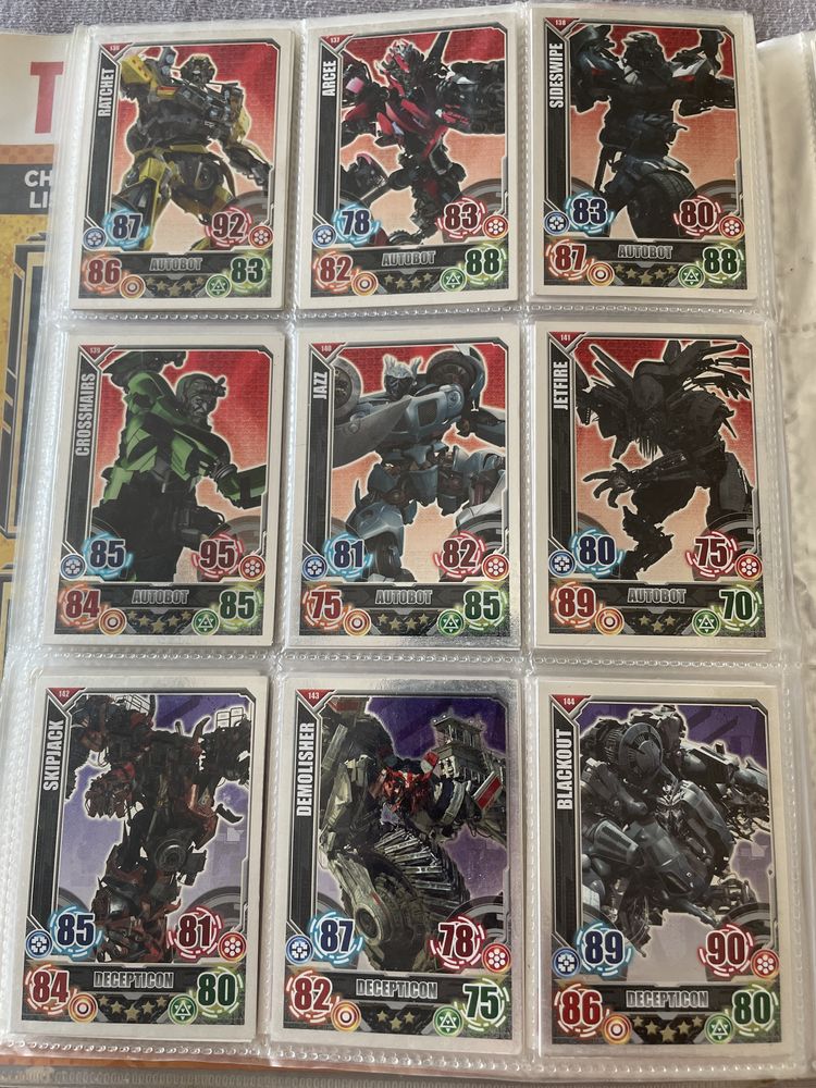 Topps-Transformers album z pełną kolekcją kart