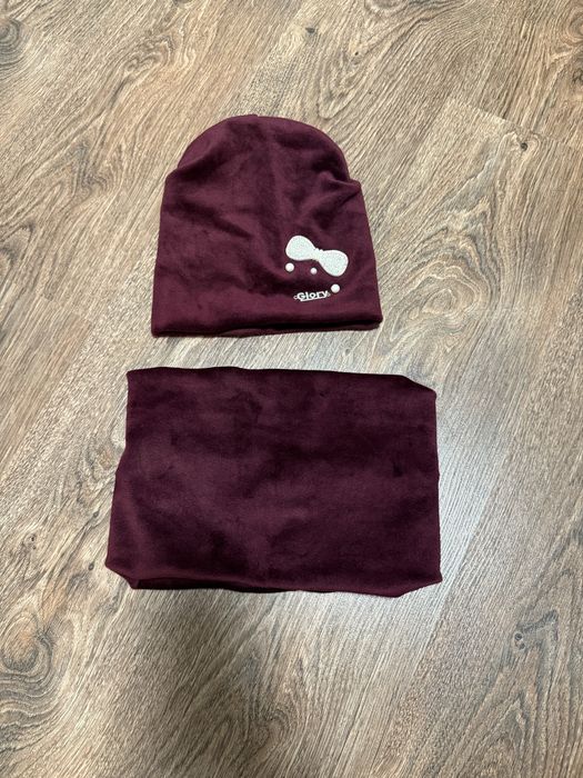 Шапка і хомут демісезон, велюр, на 6-8 років