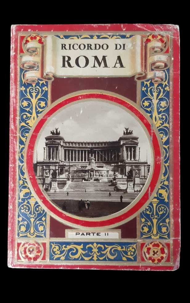 Coleção de cartões postais italianos antigos de Roma-vintage