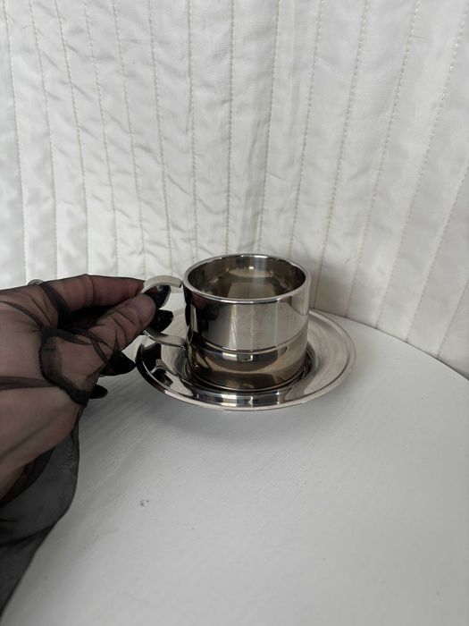 Para termicznych stalowych filiżanek do espresso w stylu włoskim