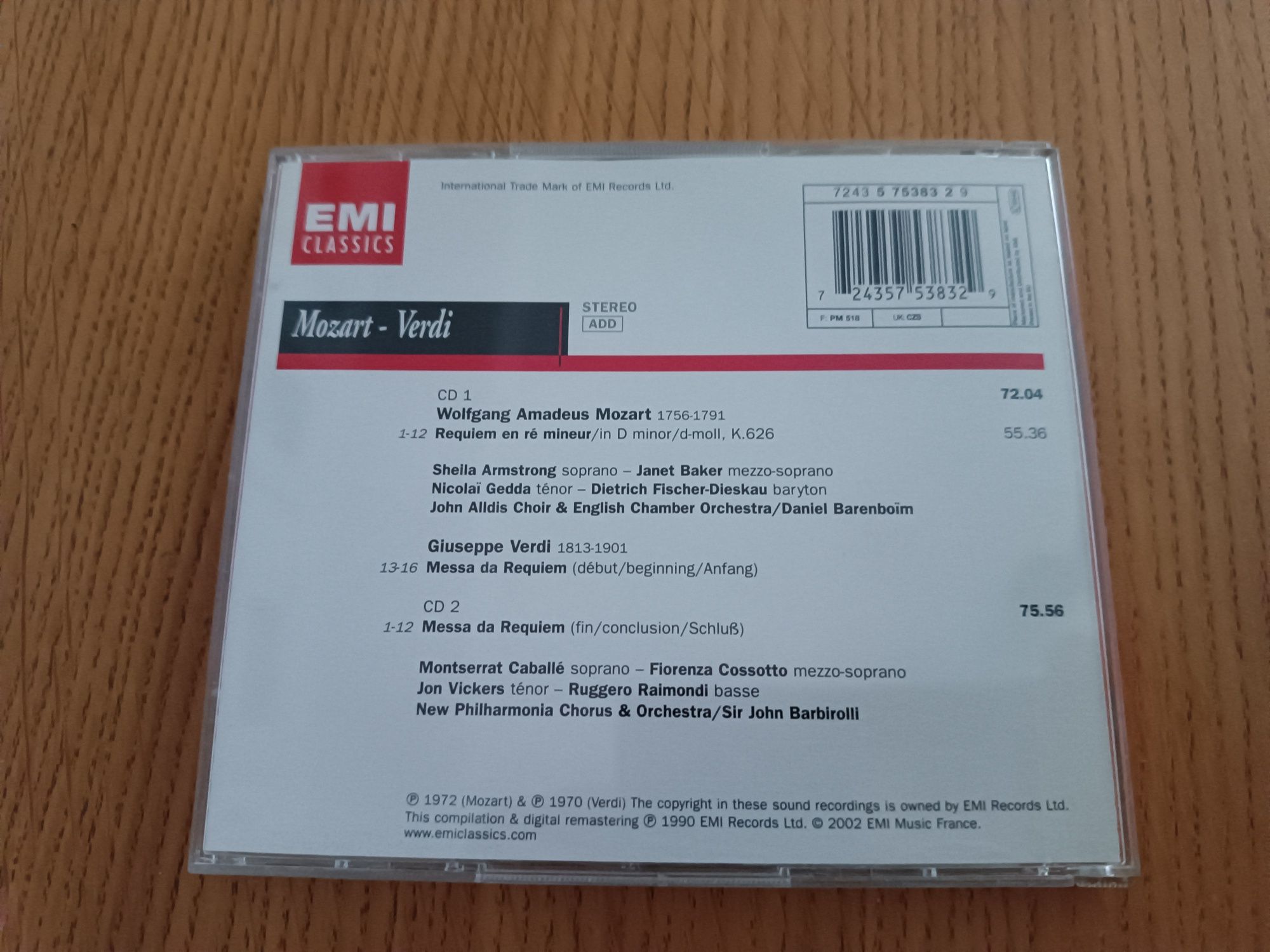 Mozart - Verdi Requiem płyty CD