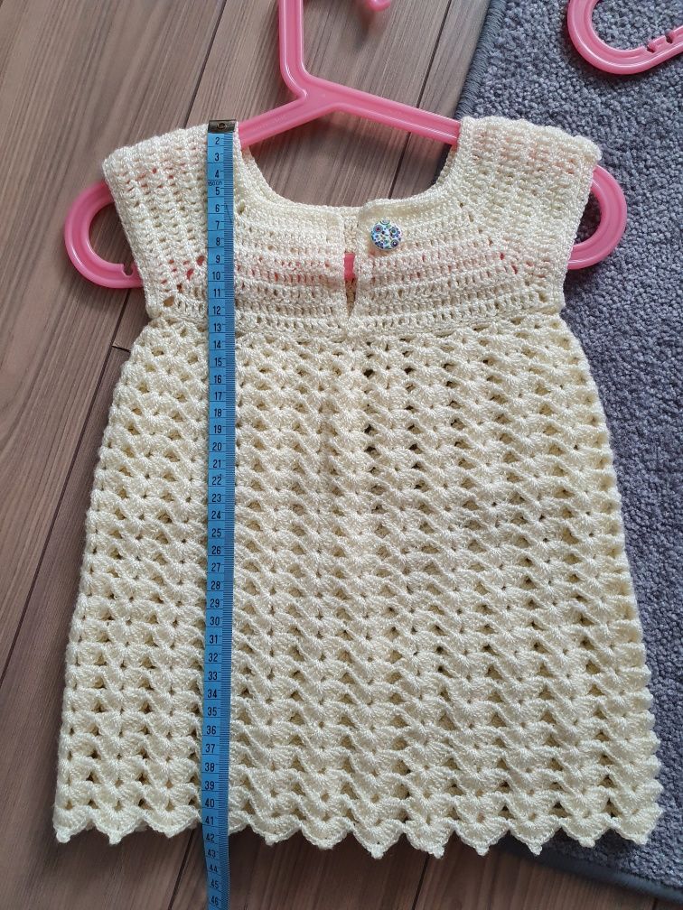 Sukienka żółta, handmade, roz. 74-80