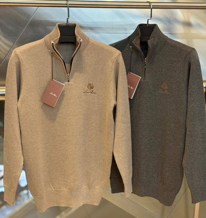 NEW Чоловічий напівгольф Loro Piana S,M,L,XL,2XL беж/синій/молочний