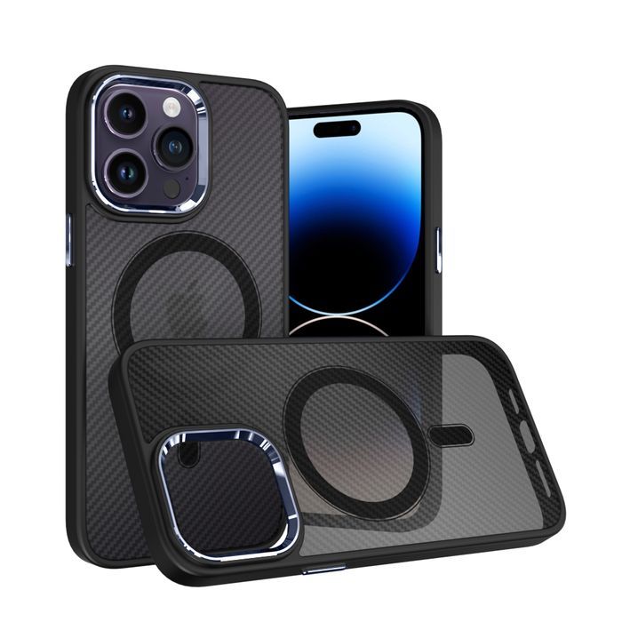 Tel Protect Magnetic Carbon Case Do Iphone 13 Pro Czarno-Fioletowy