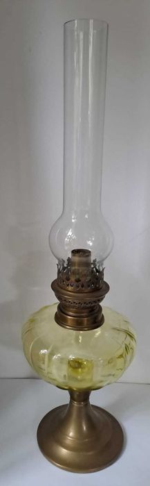 Vintage PRL stara lampa naftowa zbiornik szkło kolorowe
