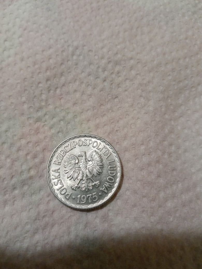Moneta 1 zl z 1975r bez znaku menicy