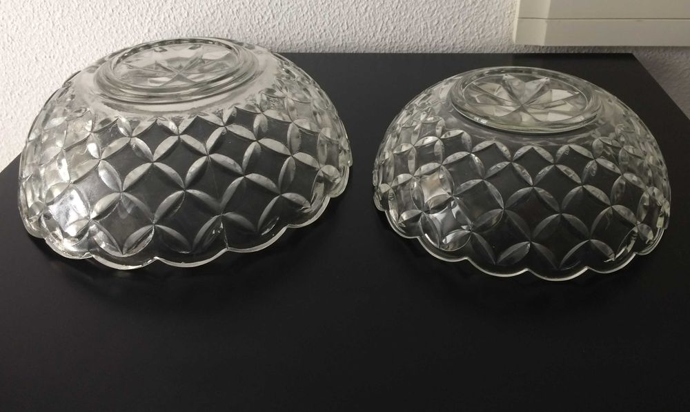 Conjunto 2 taças de vidro (com saladeira / fruteira) 24 e 20 cm