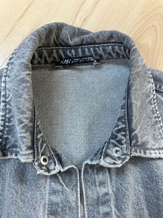 Kurtka jeansowa denim dżins szary Zara