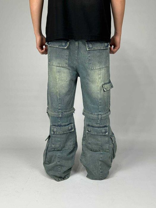 Джинси Balenciaga Cargo faded baggy штани archive синие джинсы сині