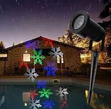 Лазерный проектор новогодний Star Shower с рисунками уличный, есть опт