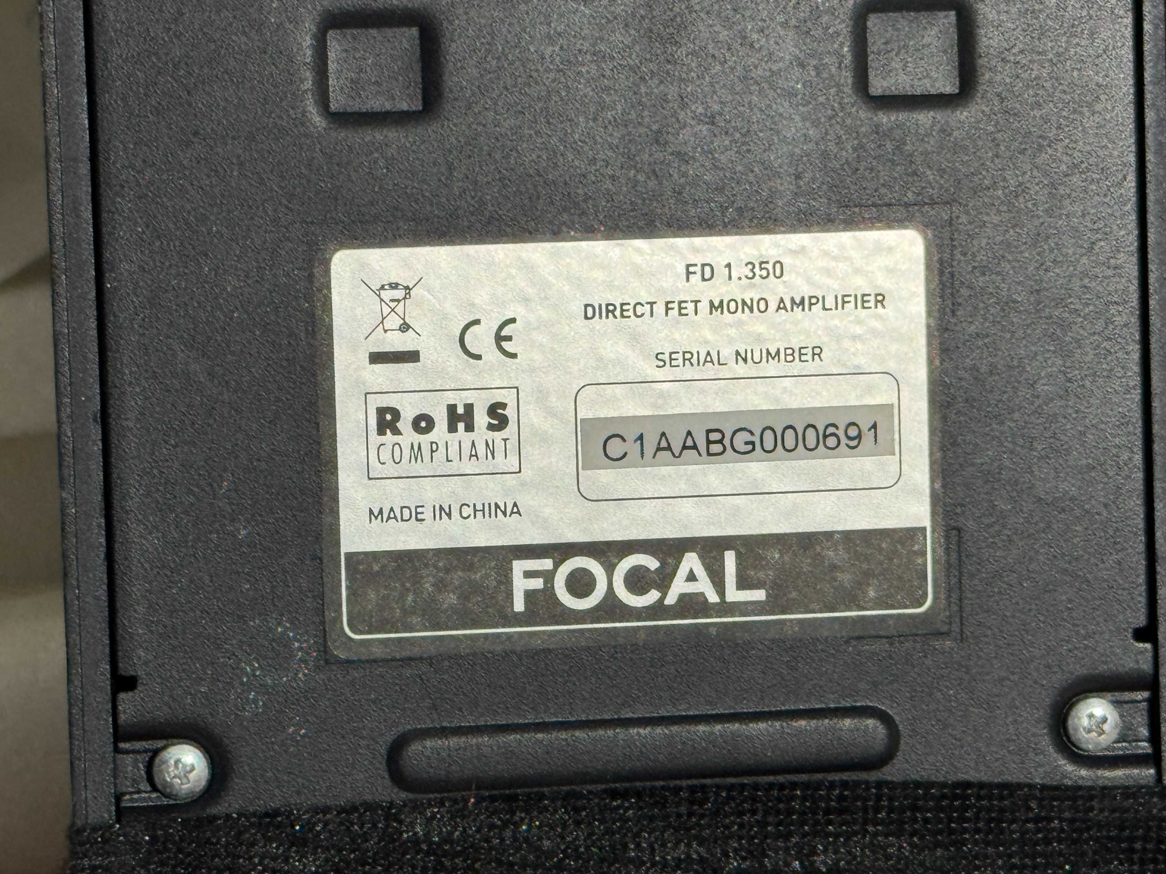 FOCAL FDS 1.350 dual output mono amplifier