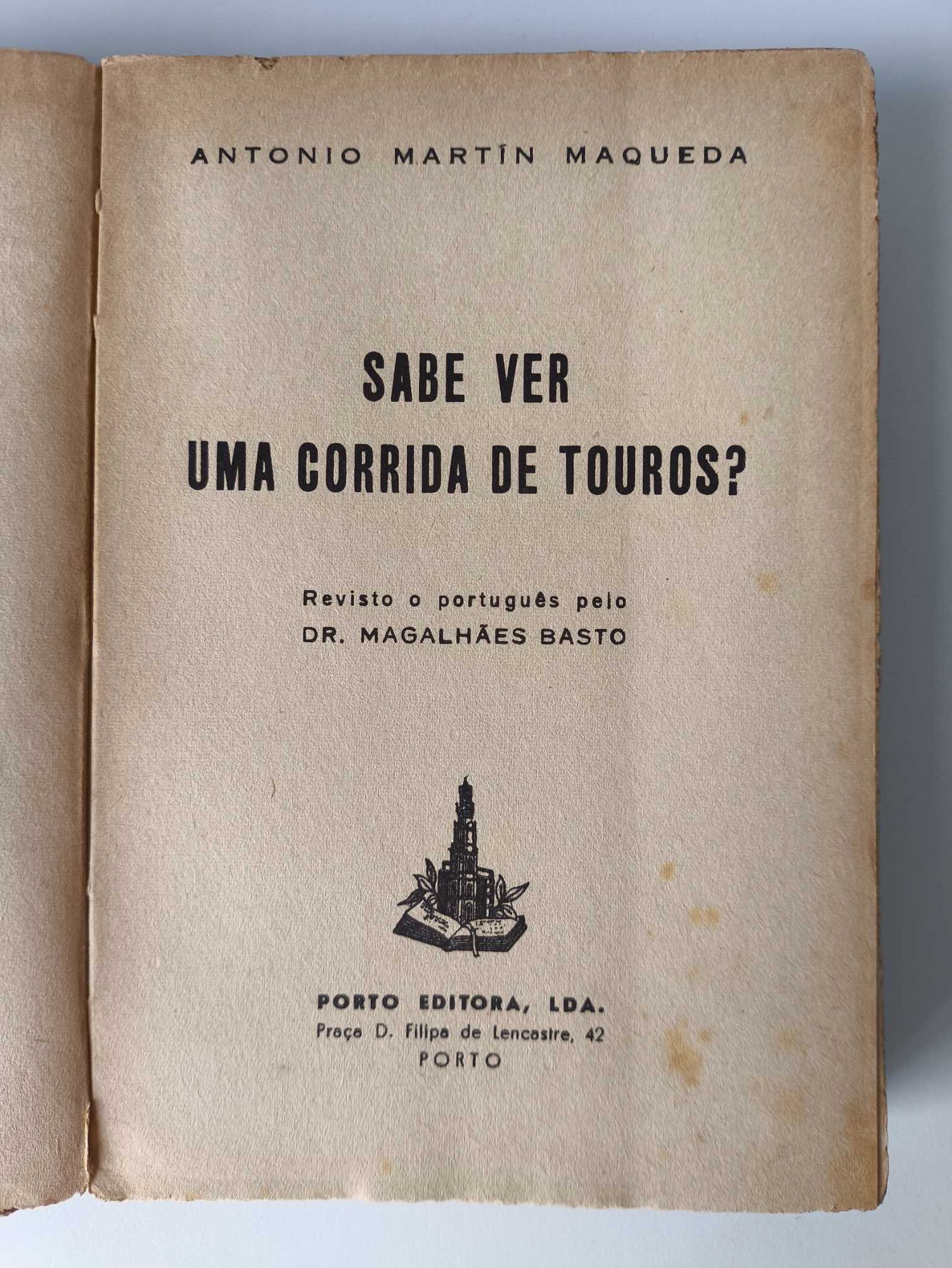 Livro Sabe ver uma corrida de touros? A. Martin Maqueda
