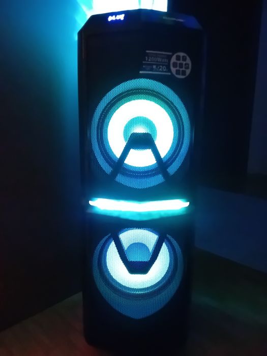 Głośnik 1200w imprezowy przenośny bateria mikrofony wynajem