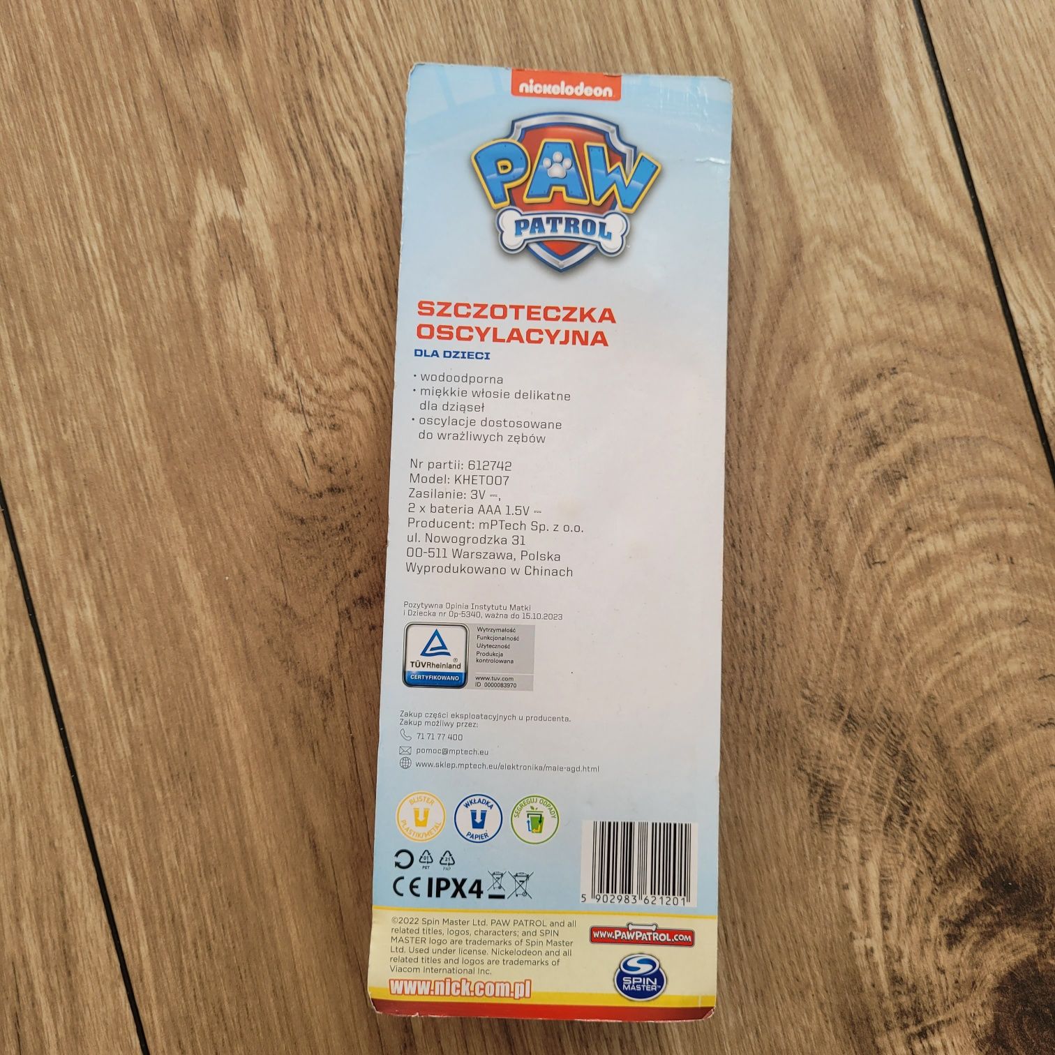 Psi patrol szczoteczka do mycia zębów dla dzieci czerwona Marshall