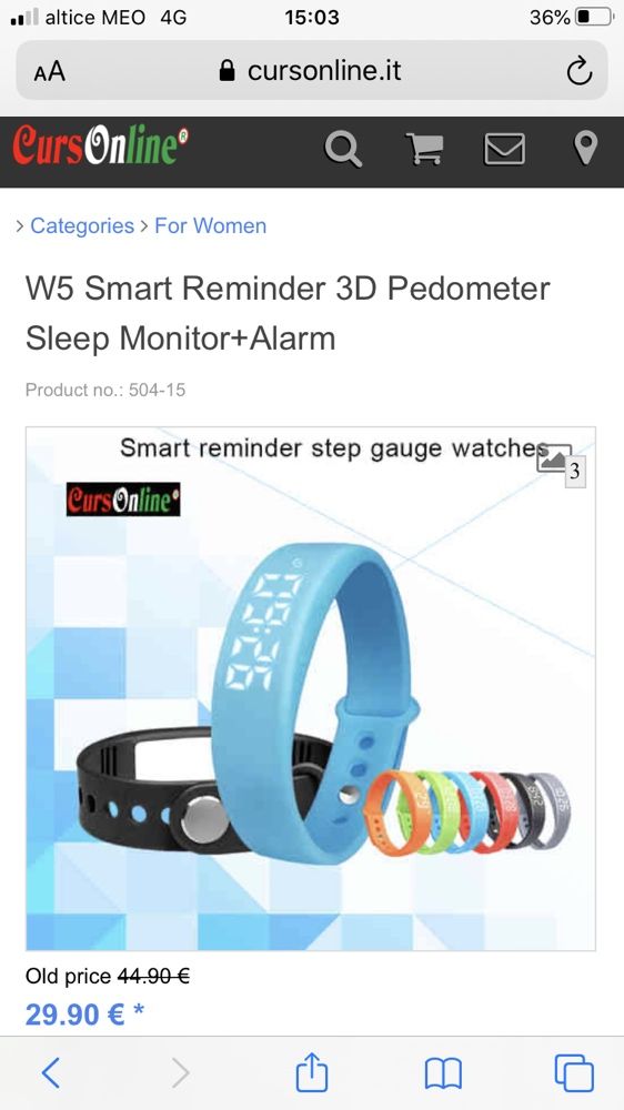 W5 Smart Reminder 3D Pedometer Sleep Monitor+Alarm NOVOS