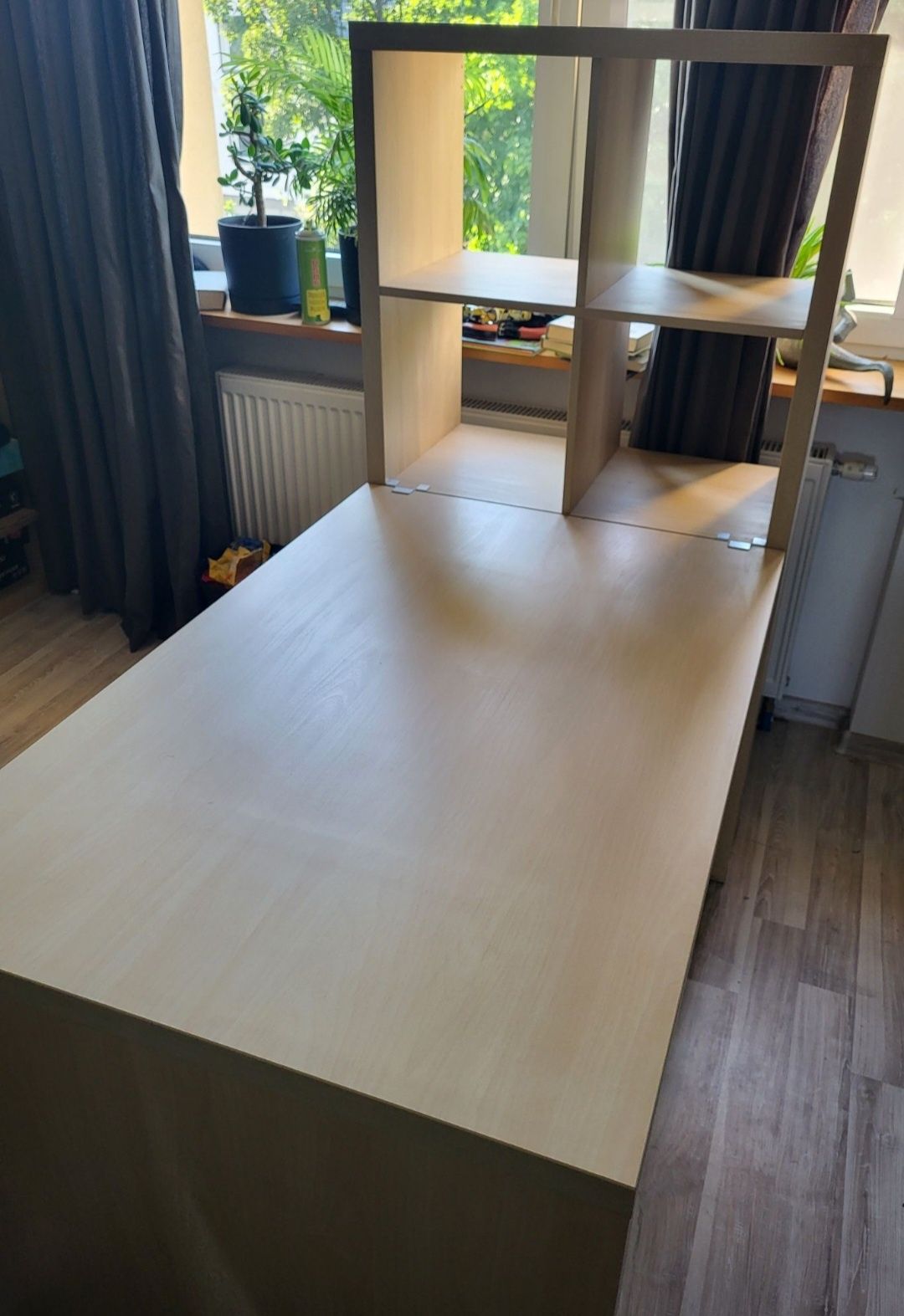 Regał Kallax plus biurko Ikea brzoza
