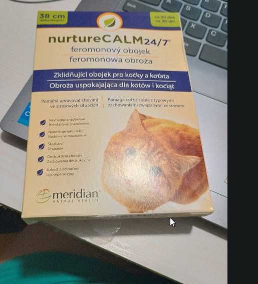 Feromony dla kota obroża nowa, nie noszona 38 cm