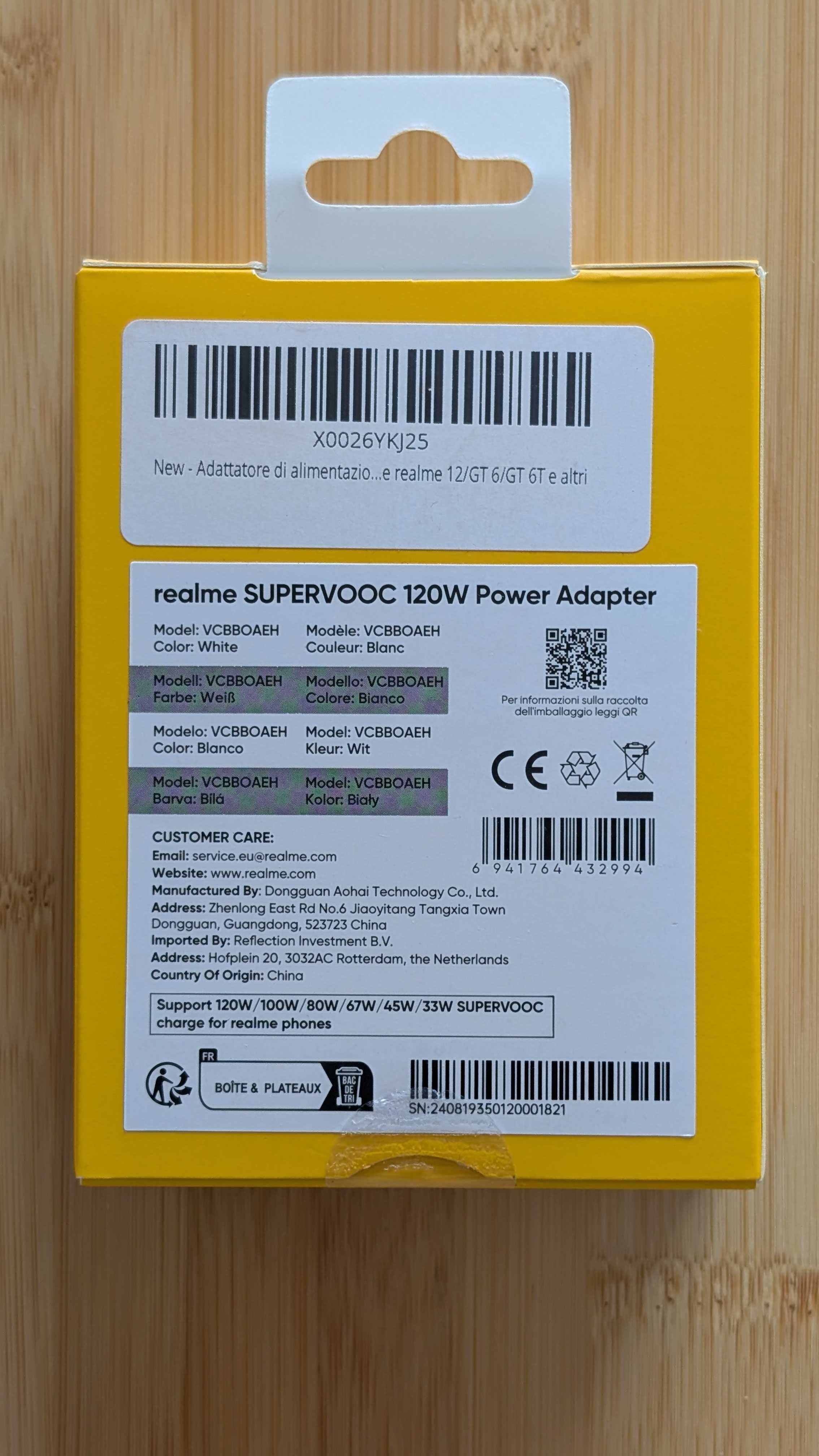 Carregador Realme SUPERVOOC 120W - Como novo