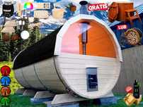 SAUNA Ogrodowa 400cm + Okno 50% + PRZEBIERALNIA + PRZEDSIONEK + Beczka