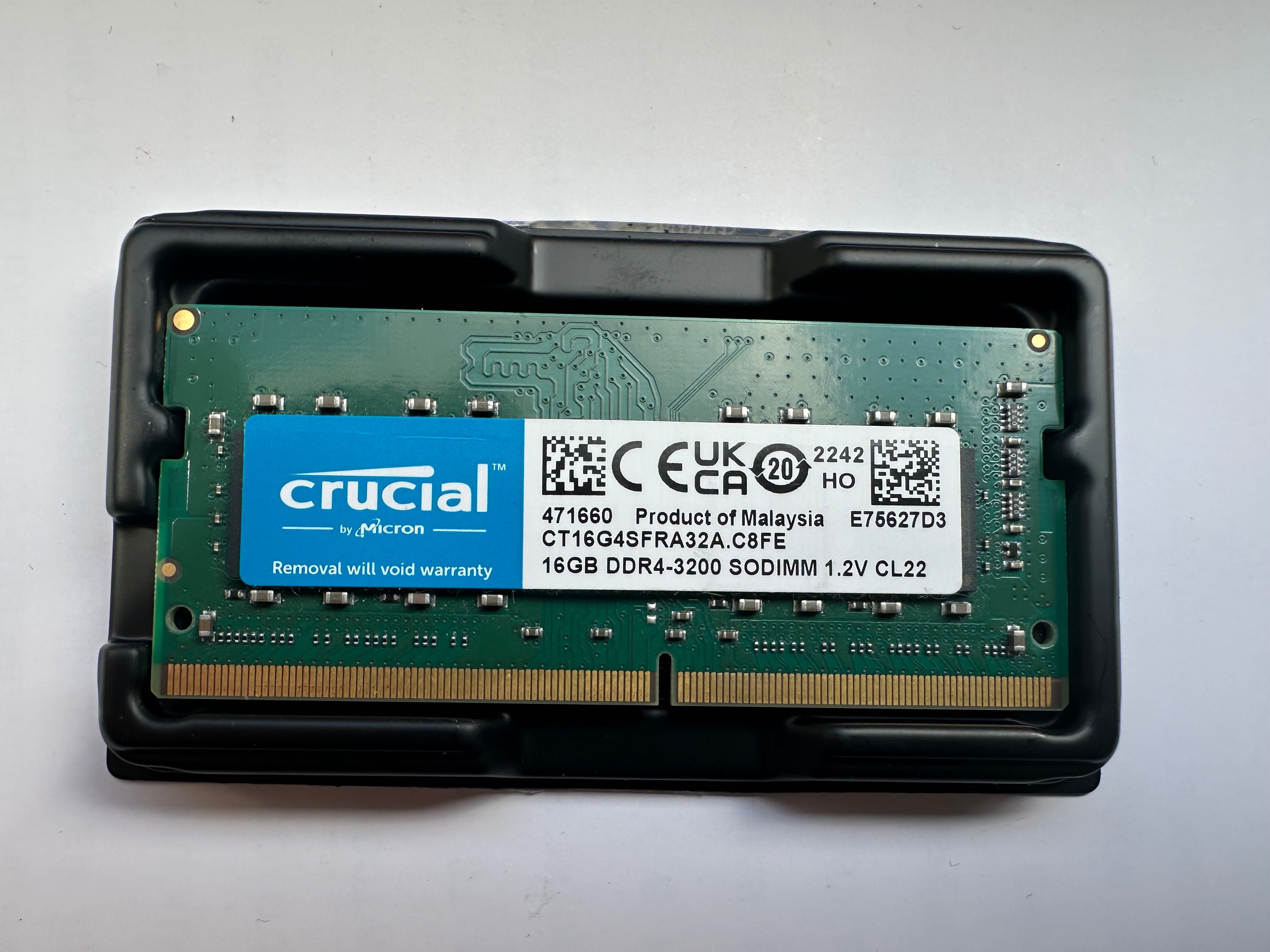 Оперативна памʼять Crucial SODIMM DDR4-3200 16384 MB PC4-25600
