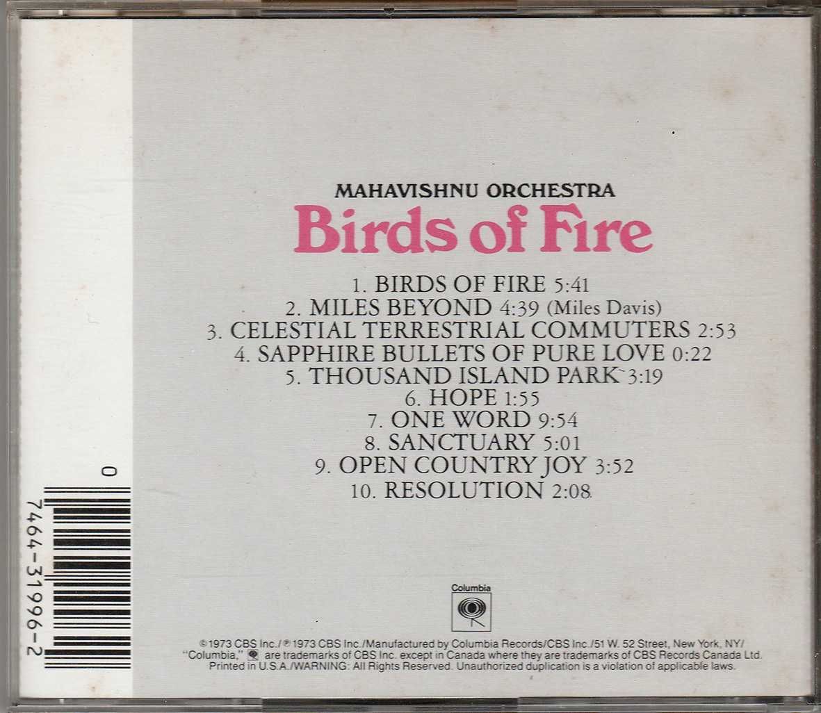 CD Mahavishnu Orchestra - Birds Of Fire