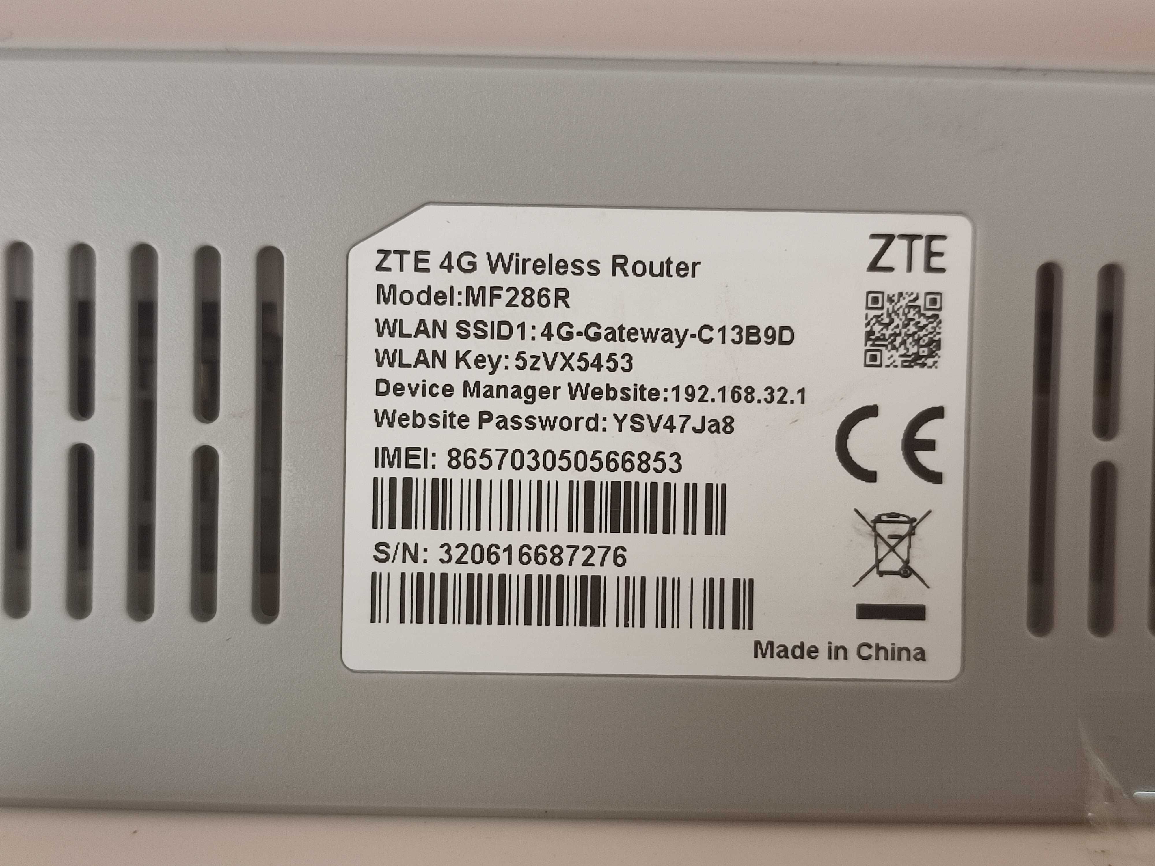 ZTE MF286 4G+ 300mbts Wi-Fi Router Livre