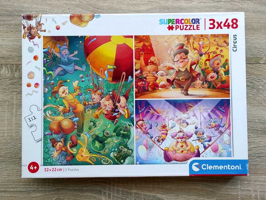Пазлы Clementoni "SuperColor Puzzle Circus" 3×48 шт (Италия)