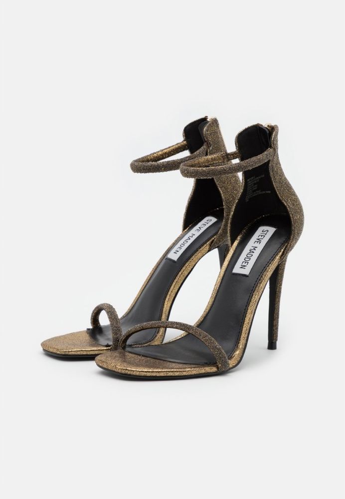 Sandały na szpilce złote Steve Madden r.38