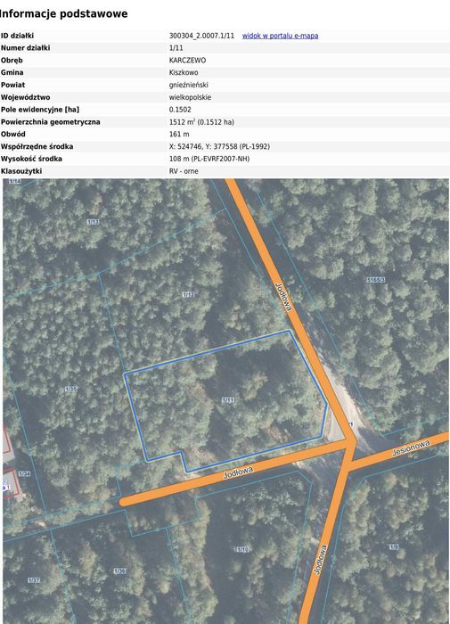 Działka budowlana las Karczewko cicha okolica Poznań Puszcza Zielonka