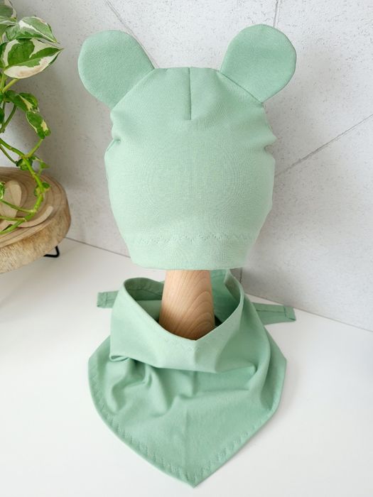 Komplet jesienny czapka z uszkami Mickey