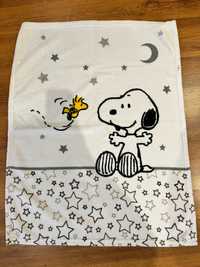 kocyk dziecięcy biały z Snoopy 100x75 cm