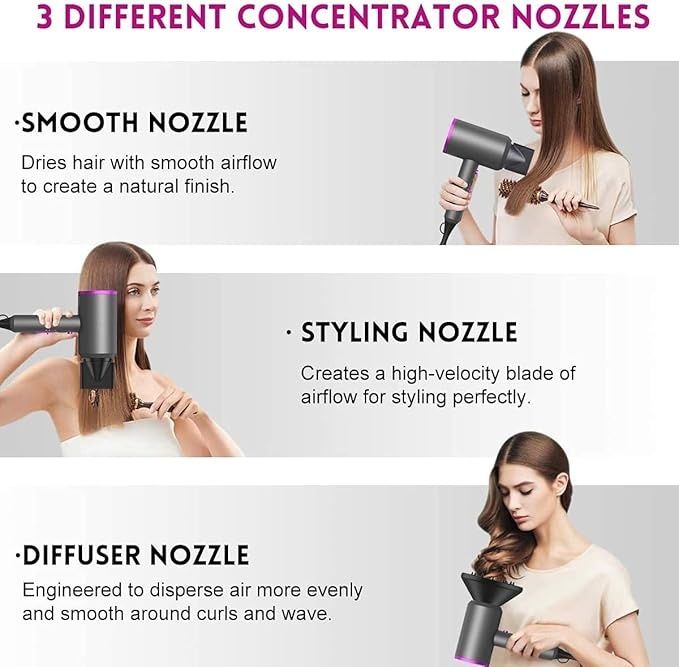 Suszarka do włosów Slopehill Professional Ionic, mocna 1800 W