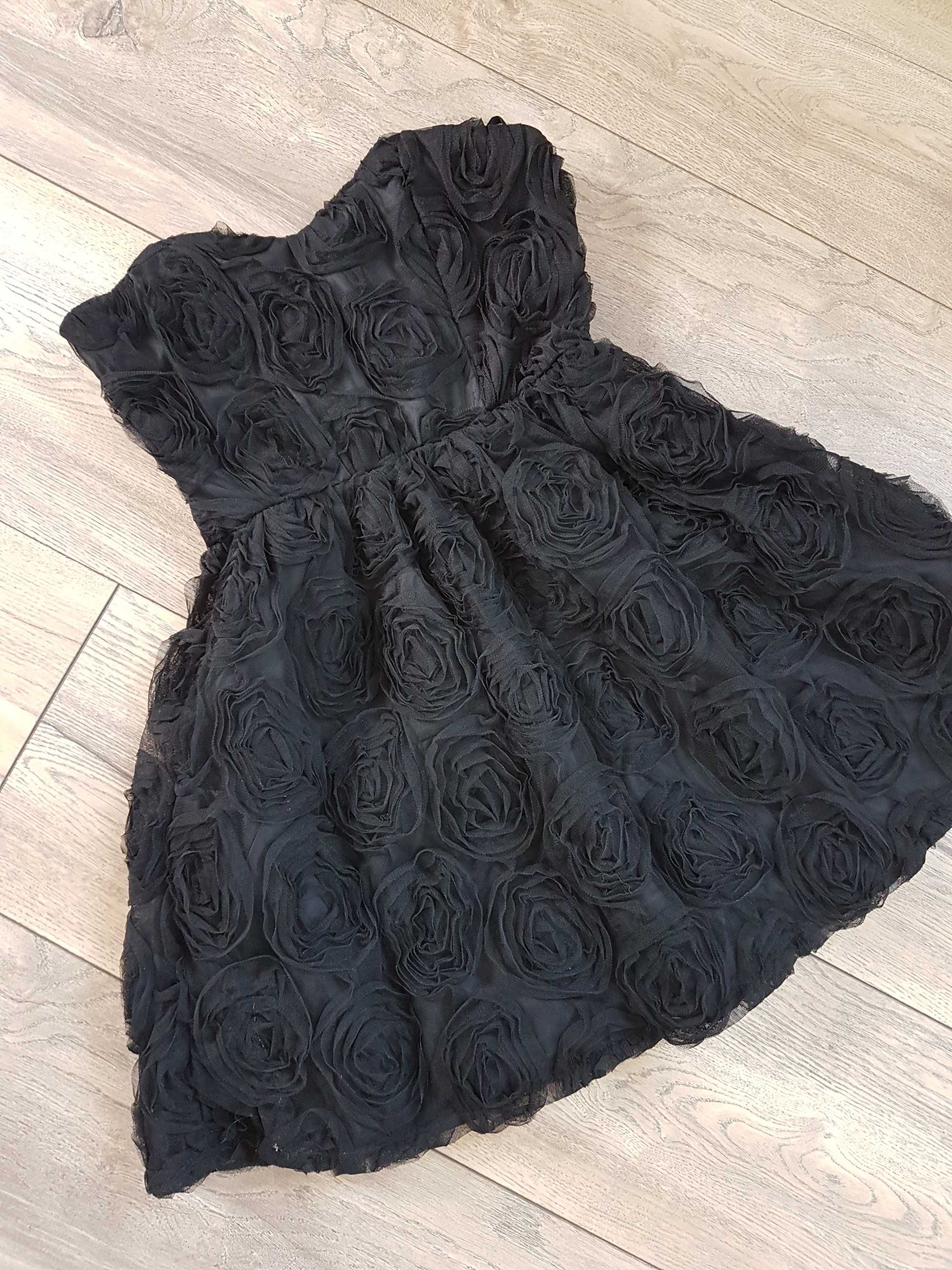 Sukienka gorsetowa Atmosphere Czarne róże Rose Black dress Wesele